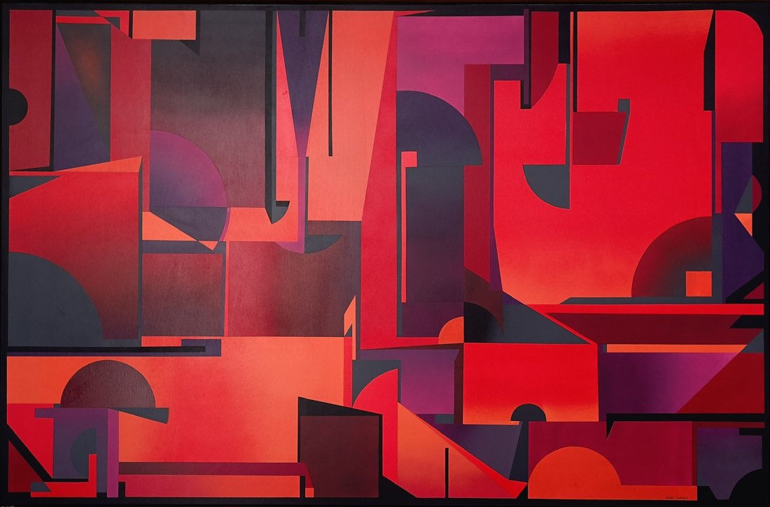 Code Red by Glen Curtin, spray cans on birch ply